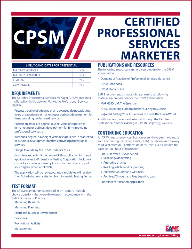Certified Professional Services Marketer
