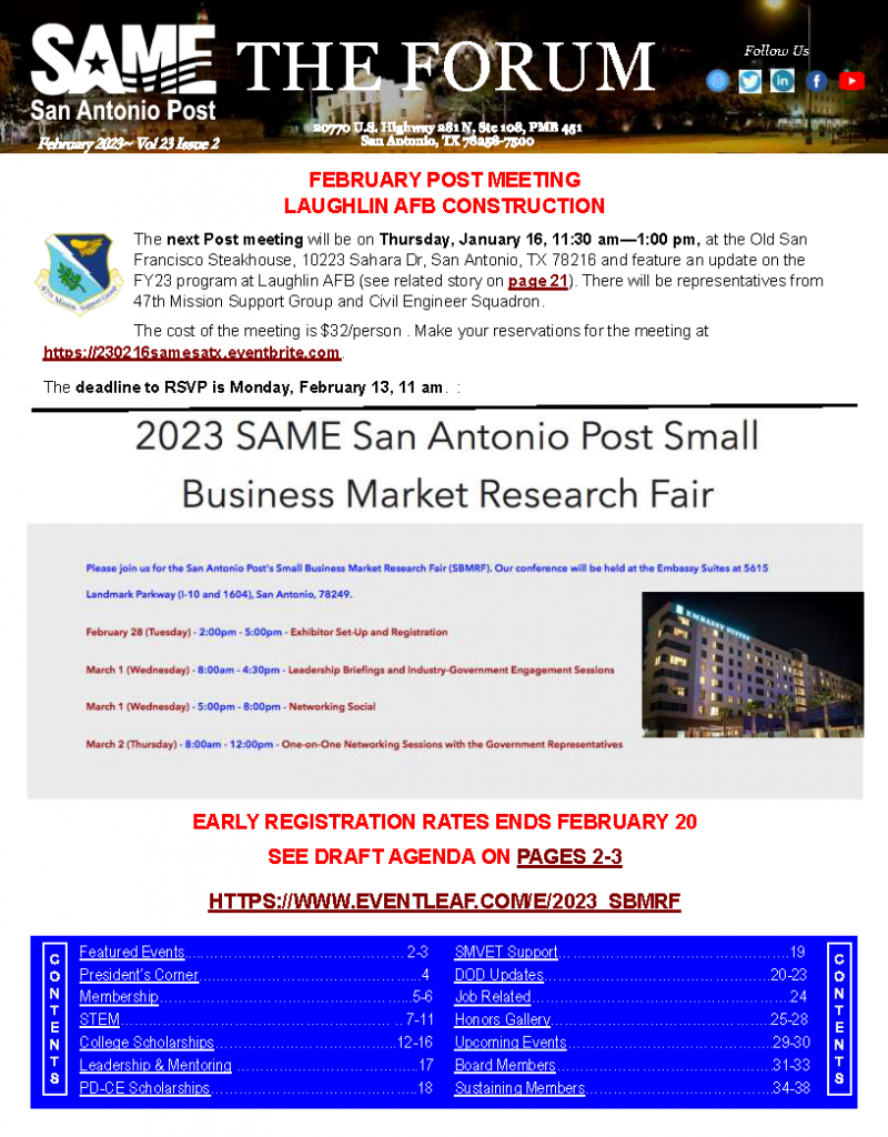 San Antonio Post Newsletter cover
