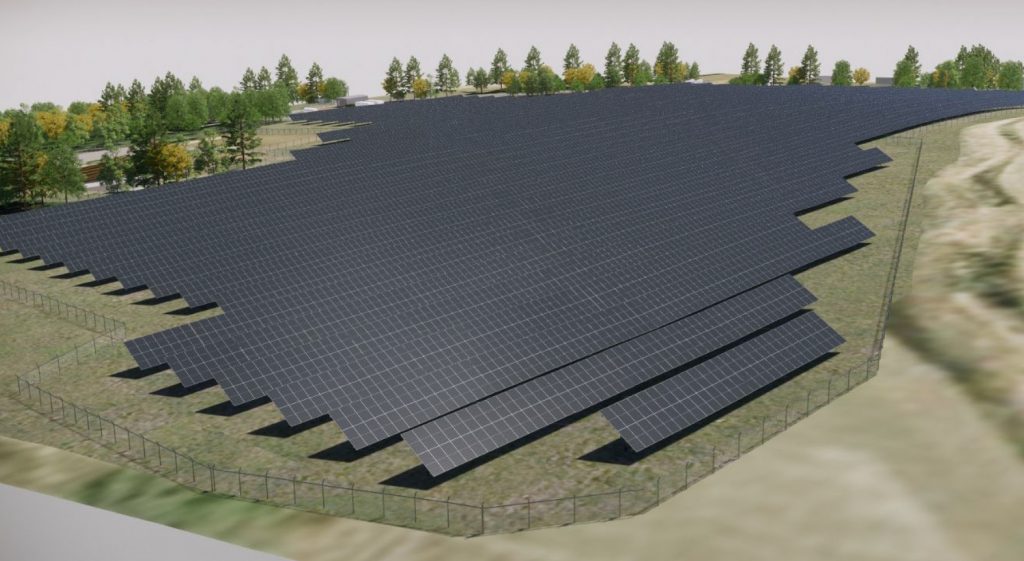 Rendering of a future solar power array.