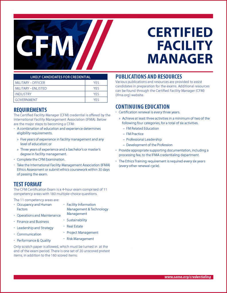 Certified Facility Manager