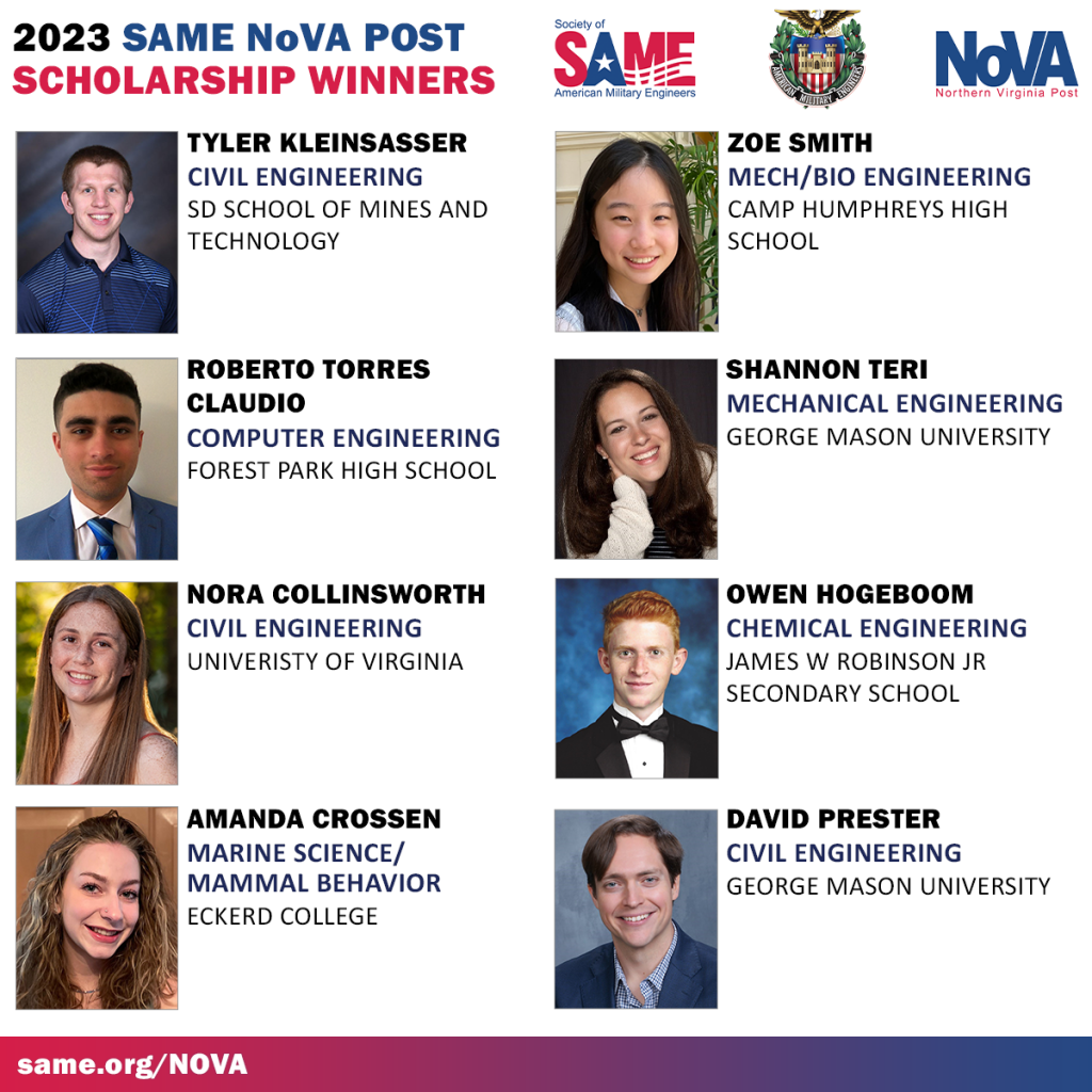 The 2023-2024 SAME NoVA Post Scholarship Winners