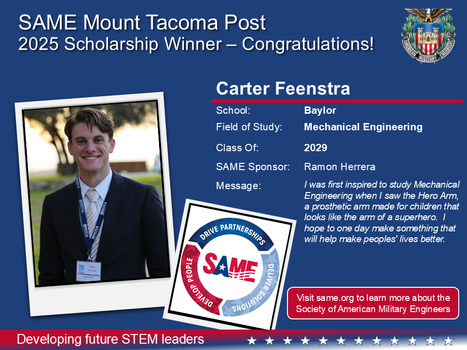 2025 Scholarship Winner - Feenstra