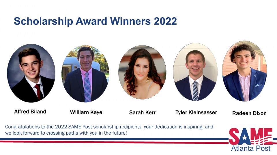 SAME Atlanta Post Scholarship Award Winners 2022