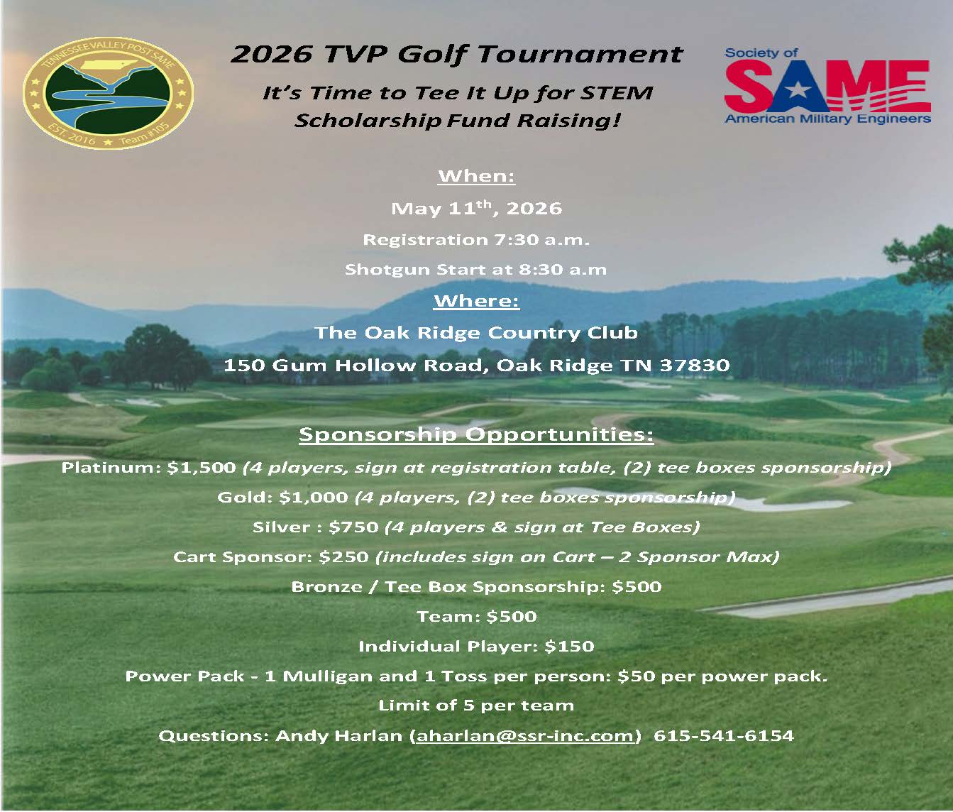 SAME Tennessee Valley Post Golf Tournament 2026