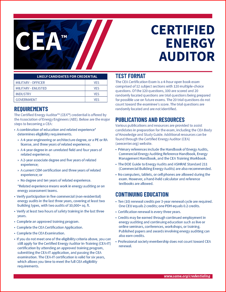 Certified Energy Auditor
